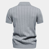 Keegan - Cream Textured Knit Polo