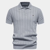 Keegan - Cream Textured Knit Polo