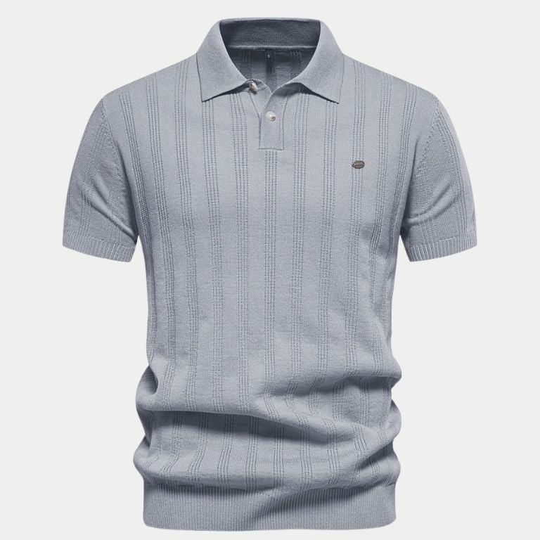 Keegan - Cream Textured Knit Polo