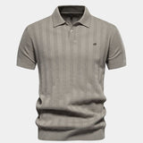 Keegan - Cream Textured Knit Polo