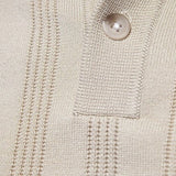 Keegan - Cream Textured Knit Polo