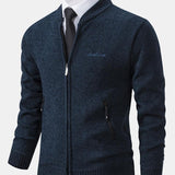 Gordon - Knitted Baseball Collar Zip Sweater