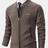 Gordon - Knitted Baseball Collar Zip Sweater