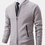 Gordon - Knitted Baseball Collar Zip Sweater