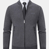 Gordon - Knitted Baseball Collar Zip Sweater