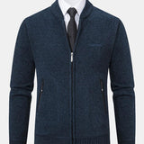 Gordon - Knitted Baseball Collar Zip Sweater