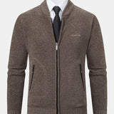 Gordon - Knitted Baseball Collar Zip Sweater