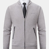 Gordon - Knitted Baseball Collar Zip Sweater