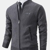 Gordon - Knitted Baseball Collar Zip Sweater