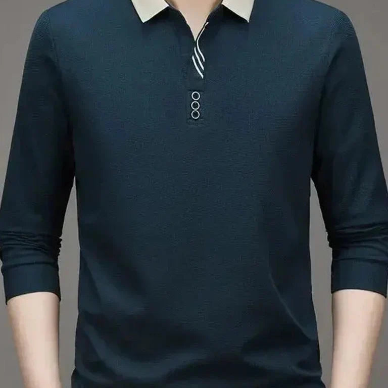 Patrick - Long Sleeve Polo with Ribbed Cuffs