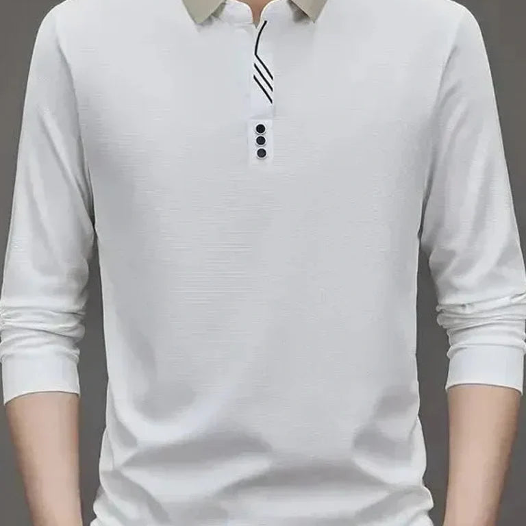 Patrick - Long Sleeve Polo with Ribbed Cuffs