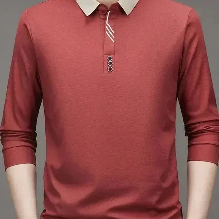Patrick - Long Sleeve Polo with Ribbed Cuffs