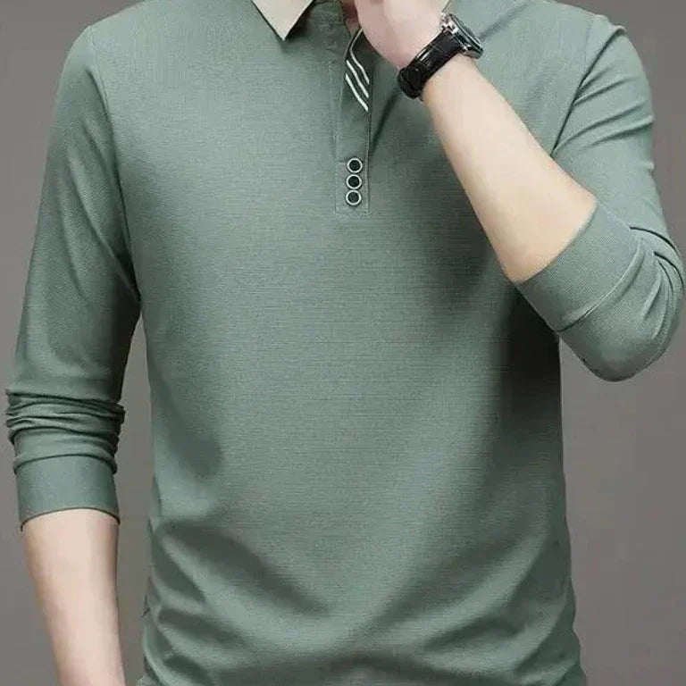 Patrick - Long Sleeve Polo with Ribbed Cuffs