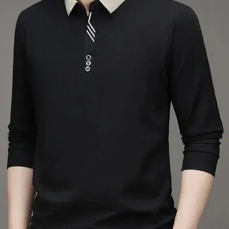 Patrick - Long Sleeve Polo with Ribbed Cuffs