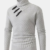 Fraser - Jacquard Knit Turtleneck with Leather Buckle Details