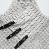 Fraser - Jacquard Knit Turtleneck with Leather Buckle Details