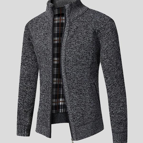 Emeric - Grey Textured Zip Jacket