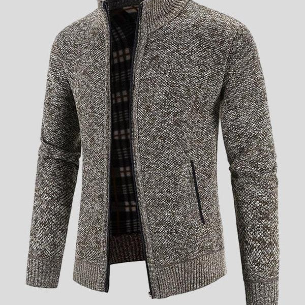 Emeric - Grey Textured Zip Jacket