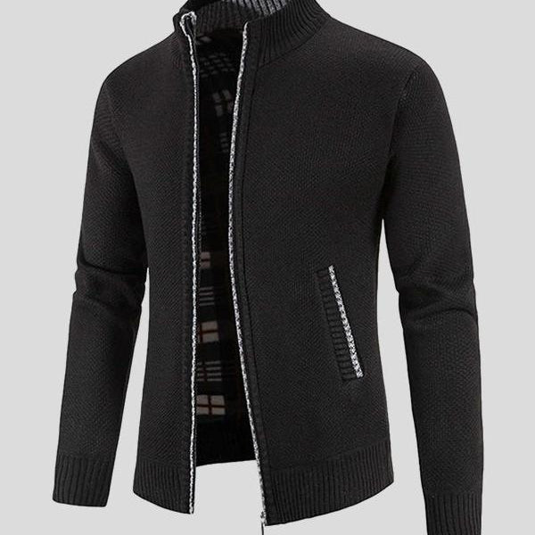 Emeric - Grey Textured Zip Jacket