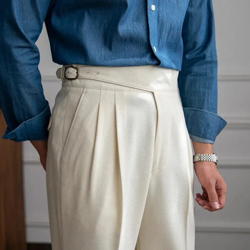 Jace men's front pleat straight leg pants, view 4