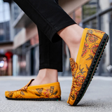 Marc - Floral Embossed Leather Loafers