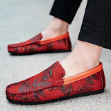 Marc - Floral Embossed Leather Loafers