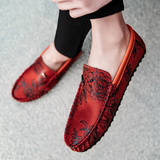 Marc - Floral Embossed Leather Loafers