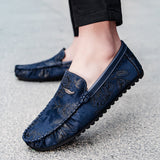 Marc - Floral Embossed Leather Loafers