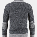 Ian - Faux Suede Patchwork Zip Sweater