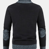 Ian - Faux Suede Patchwork Zip Sweater