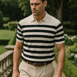 Jesse - Black and White Striped Polo