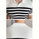Jesse - Black and White Striped Polo