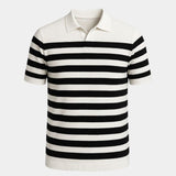 Jesse - Black and White Striped Polo