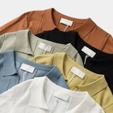 Jeremy - Blue Textured Open Collar Polo