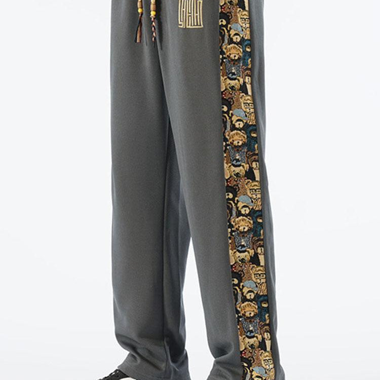 Victor - Straight Leg Pants with Bear Print