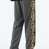 Victor - Straight Leg Pants with Bear Print