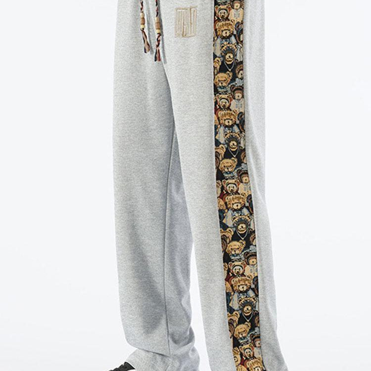 Victor - Straight Leg Pants with Bear Print
