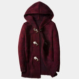Wayne - Brown Hooded Knit Cardigan