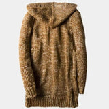 Wayne - Brown Hooded Knit Cardigan