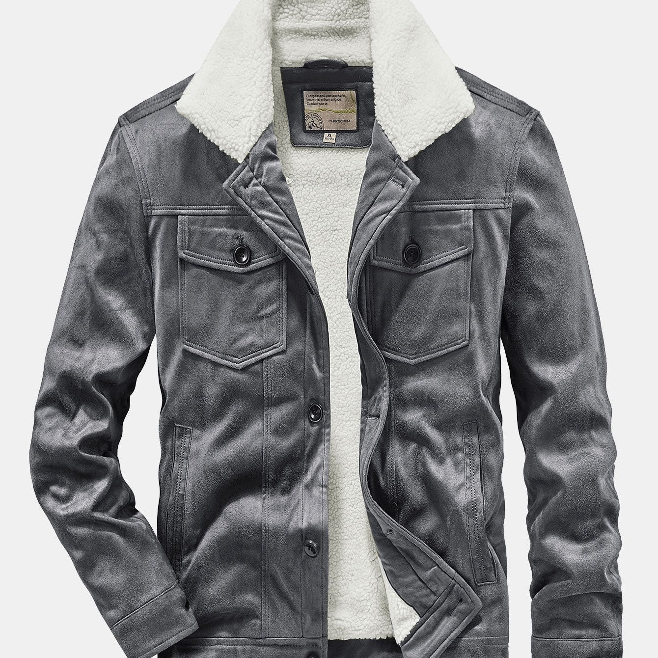 Brooks - Teddy Lined Faux Suede Jacket