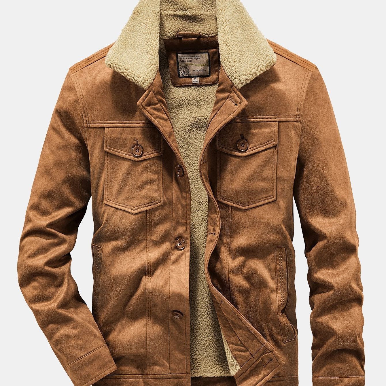 Brooks - Teddy Lined Faux Suede Jacket