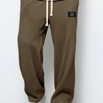 Pierce men's waffle texture drawstring pants in Dark Brown, view 8