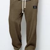 Kirk men's dark brown waffle drawstring pants, front view
