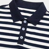 Greg - Dark Blue Striped Polo