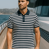 Greg - Dark Blue Striped Polo