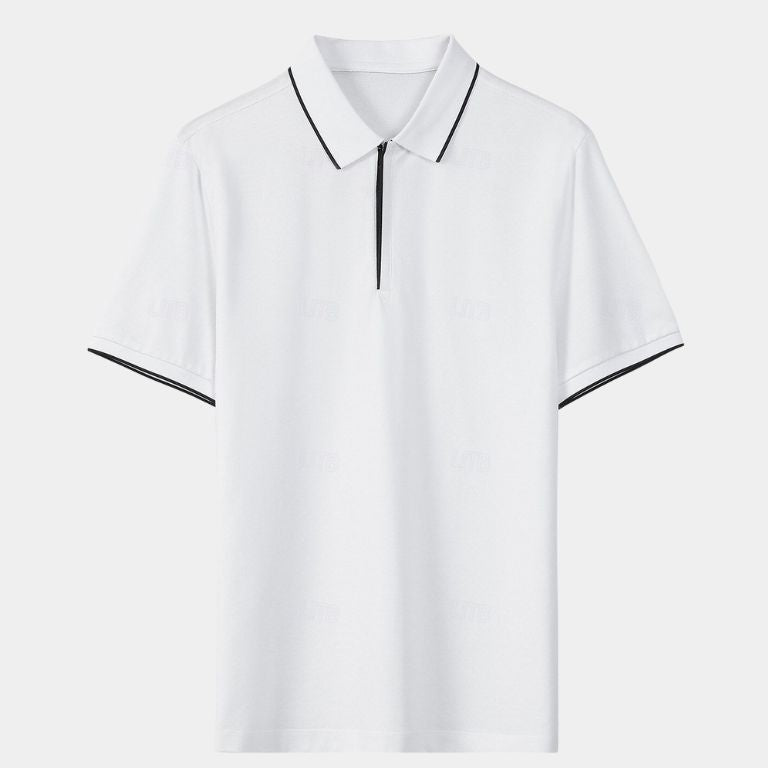 Grant - Black Zip Collar Polo