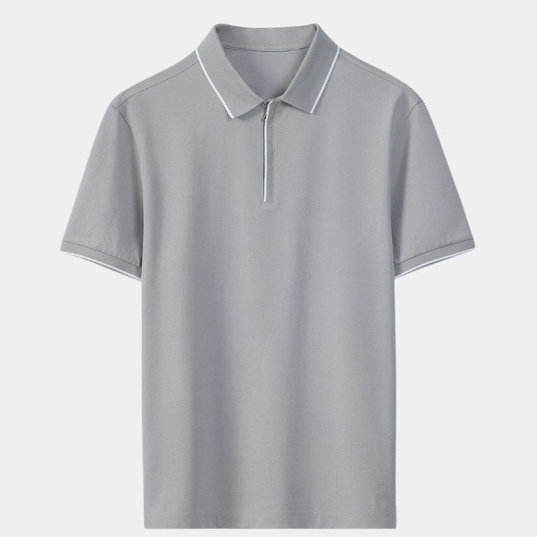 Grant - Black Zip Collar Polo