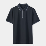 Grant - Black Zip Collar Polo