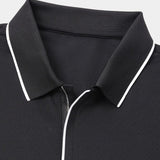 Grant - Black Zip Collar Polo