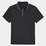 Grant - Black Zip Collar Polo